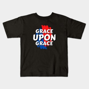 Grace Upon Grace | Christian Typography Kids T-Shirt